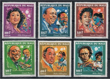 MALI 1994 Big names in jazz 6v MNH**