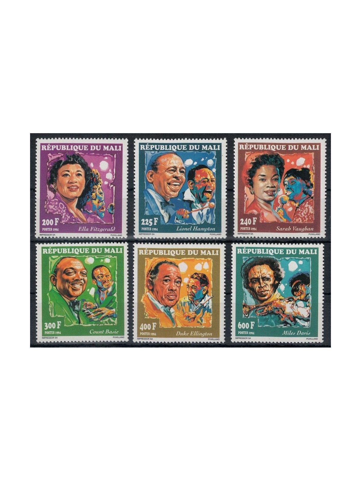 MALI 1994 Grandi nomi del jazz 6v MNH**