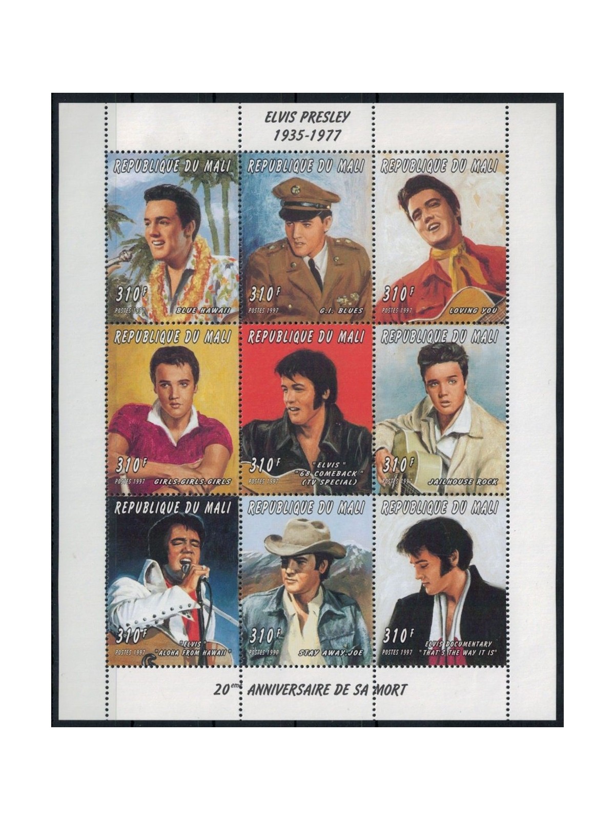 MALI 1997 Elvis Presley 9v MNH**