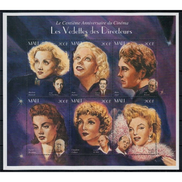 MALI 1996 Centenary of Cinema (Stars and Directors) 6v MNH**