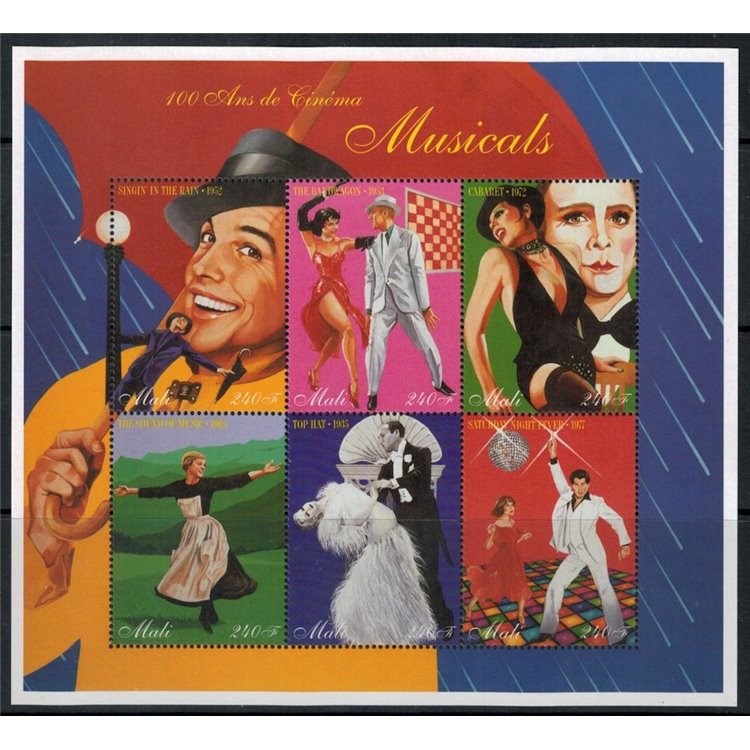 MALI 1997 Centenario del Cinema (Musicals) 6v MNH**