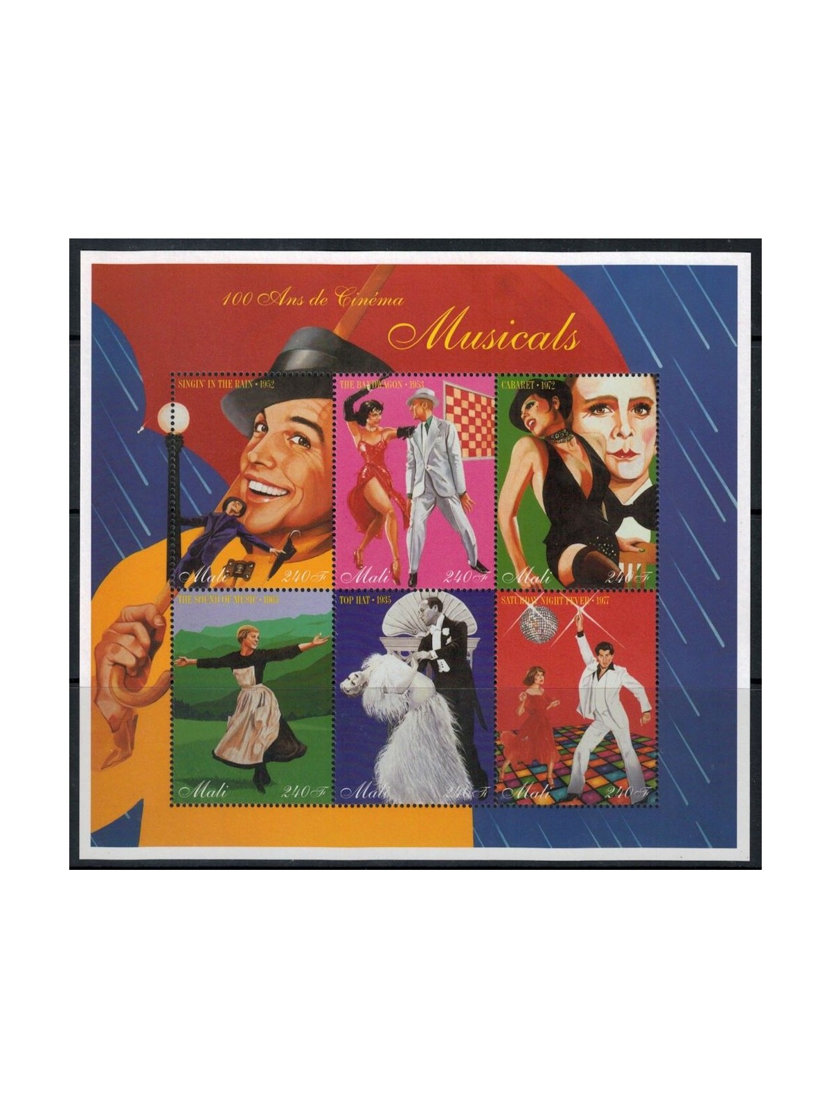 MALI 1997 Centenary of Cinema (Musicals) 6v MNH**