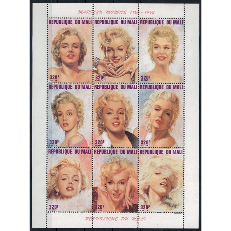 MALI 1996 Marilyn Monroe 9v MNH**