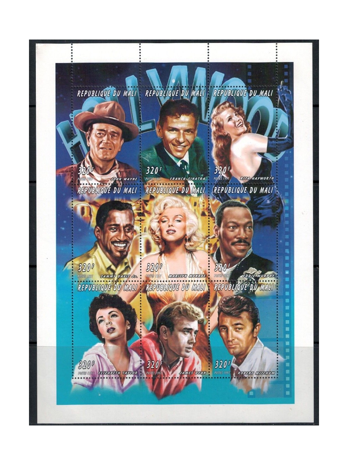 MALI 1997 Stelle di Hollywood 9v MNH**