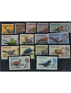 MAURITIUS 1967 Self-government, birds - Self Government, birds 15 v
