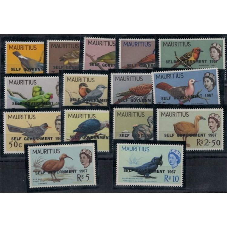 MAURITIUS 1967 Autogoverno, uccelli - Self Government, birds 15 v