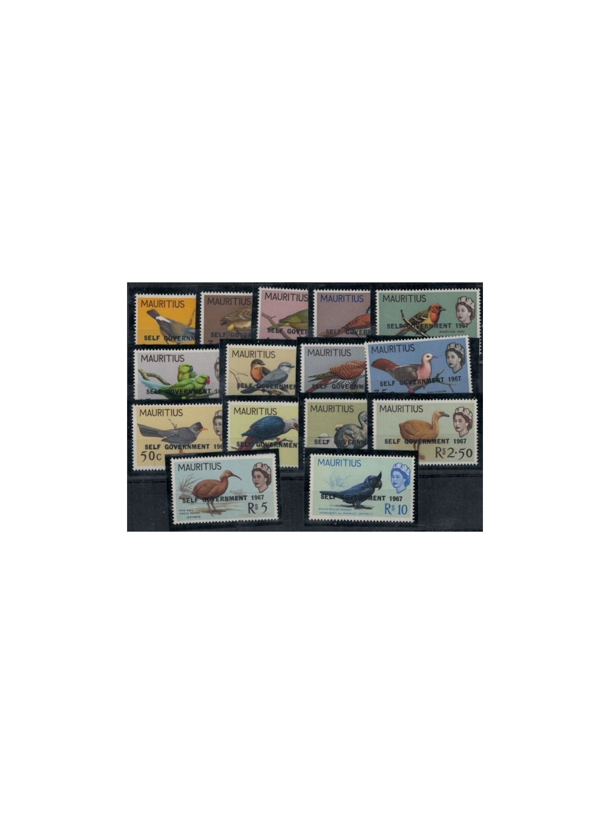 MAURITIUS 1967 Self-government, birds - Self Government, birds 15 v