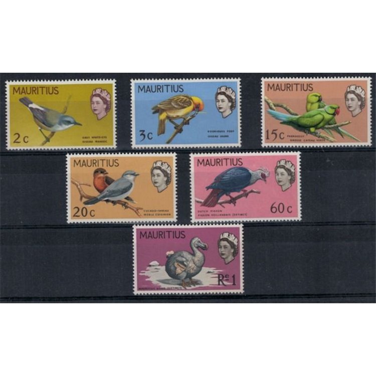 MAURITIUS 1968 Ordinari, uccelli - Definitives, birds 6 v