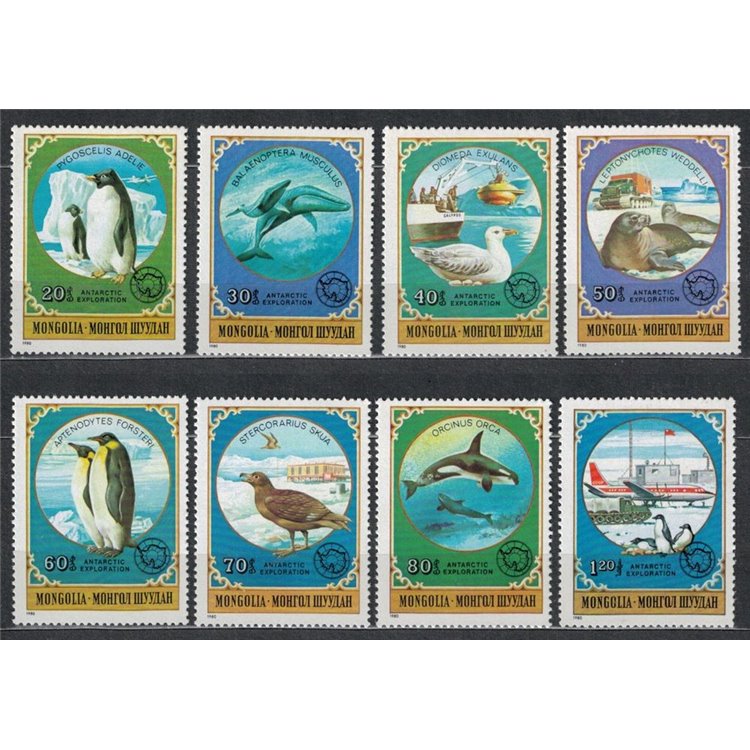 MONGOLIA 1980 Fauna antartica 8v MNH**