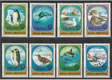 MONGOLIA 1980 Antarctic fauna 8v MNH**