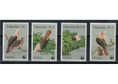 MAURITIUS 1985 WWF, uccelli - Birds 4 v