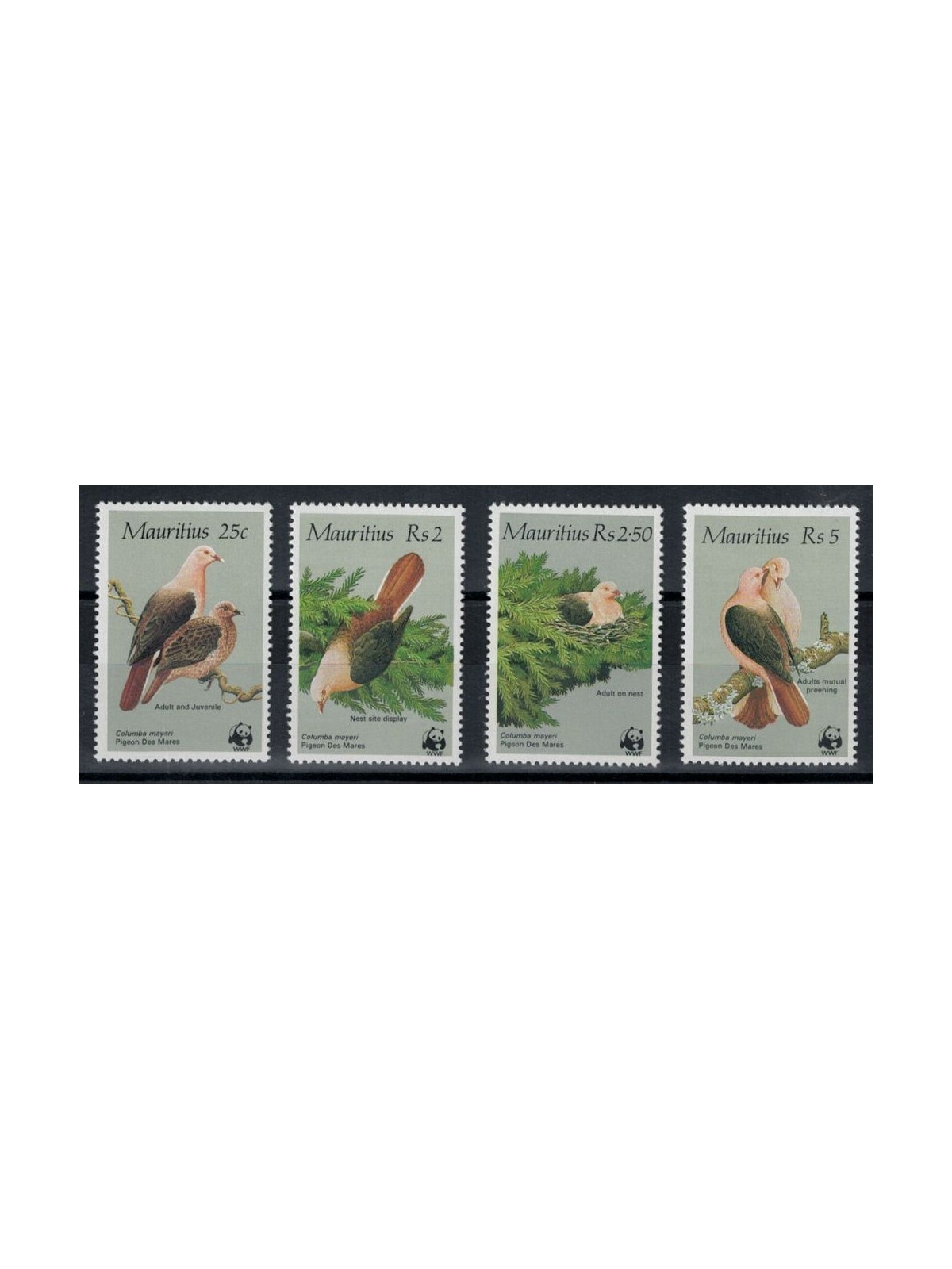 MAURITIUS 1985 WWF, birds 4 v