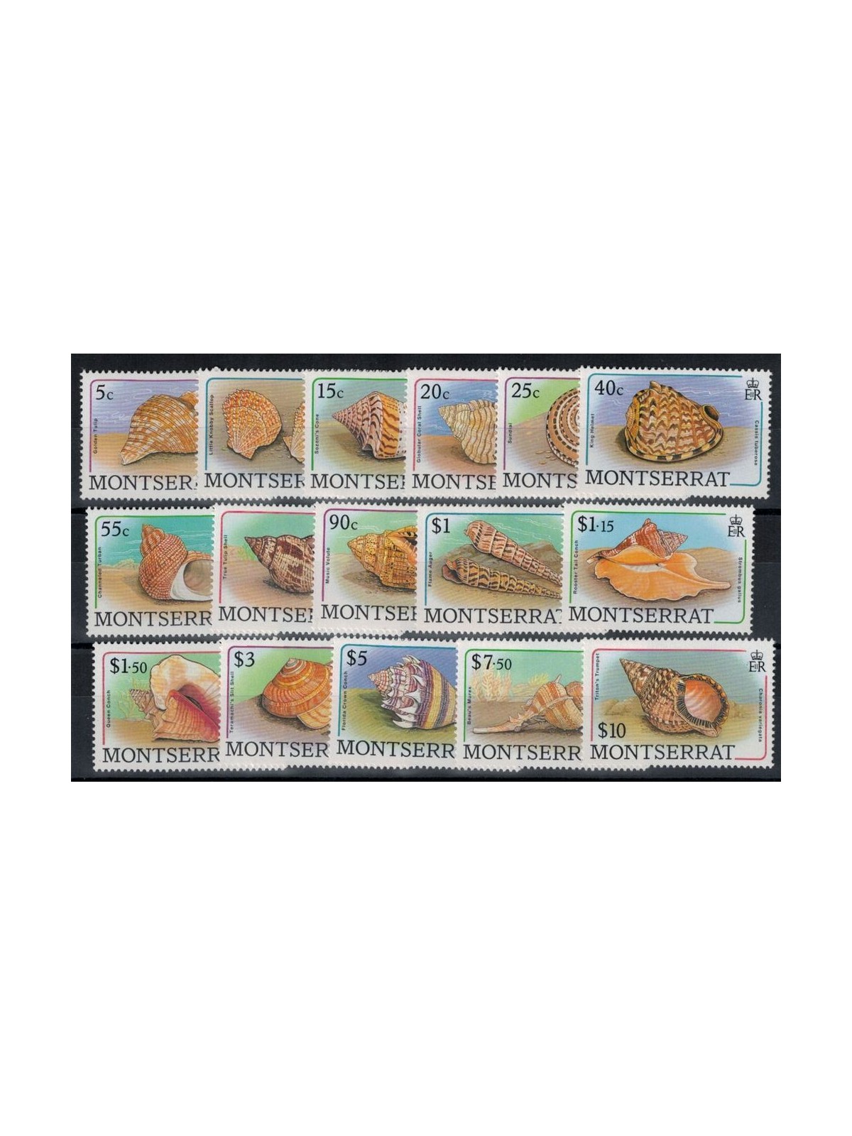 MONTSERRAT 1988 Fauna marina, conchiglie 16v MNH**