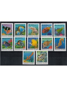 MARSHALL ISLANDS 1988 Serie ordinaria, pesci 12v MNH**