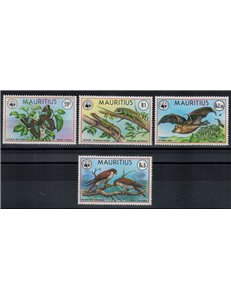 MAURITIUS 1978 WWF, animali - Animals 4 v