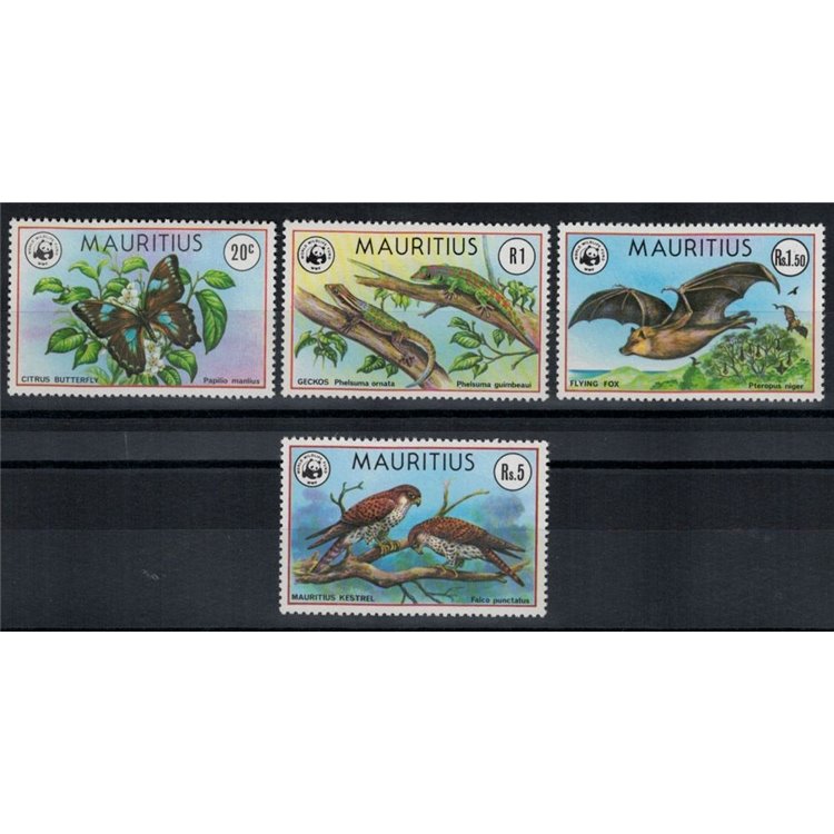 MAURITIUS 1978 WWF, animali - Animals 4 v