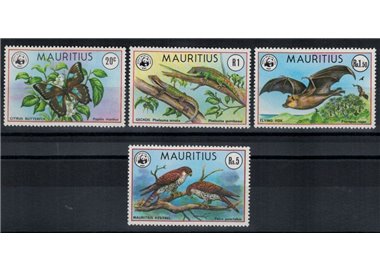 MAURITIUS 1978 WWF, animals - Animals 4 v