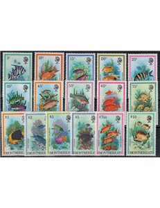 MONTSERRAT 1981 Marine fauna, fish 16v MNH**