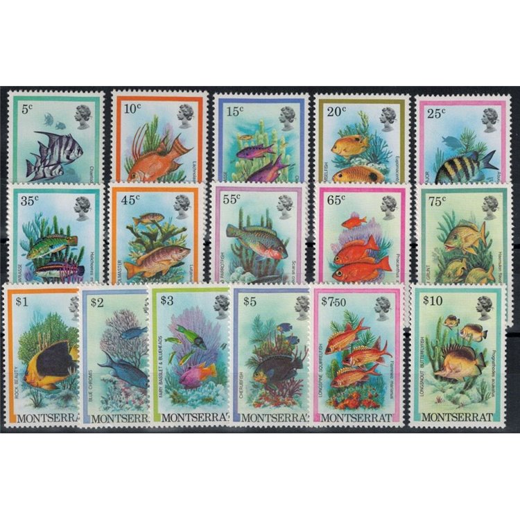 MONTSERRAT 1981 Fauna marina, pesci 16v MNH**