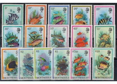 MONTSERRAT 1981 Fauna marina, pesci 16v MNH**