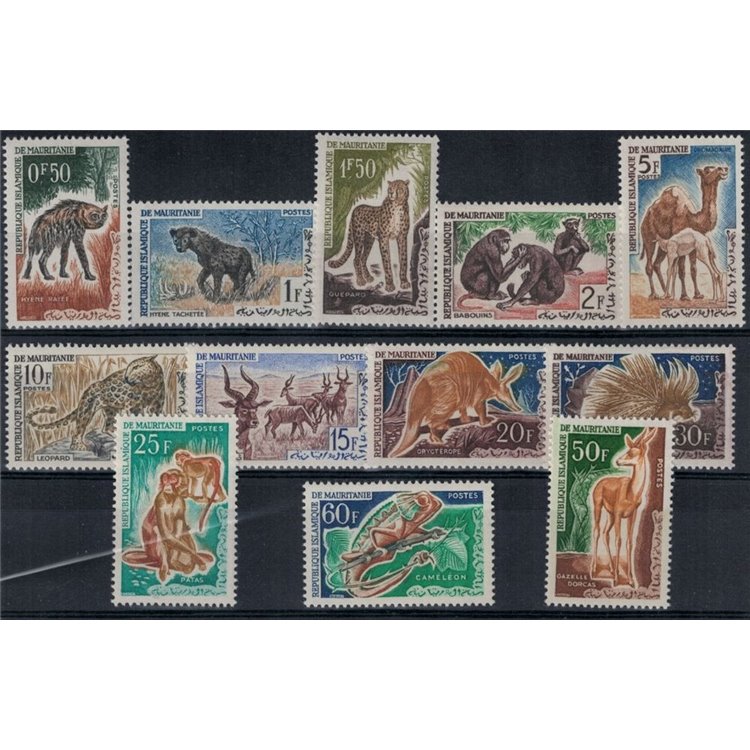 MAURITANIA 1963 Fauna, animals 12v MNH**