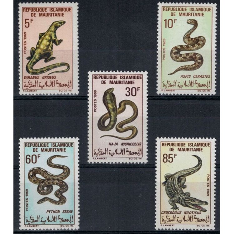 MAURITANIA 1969 Reptiles 5v MNH**