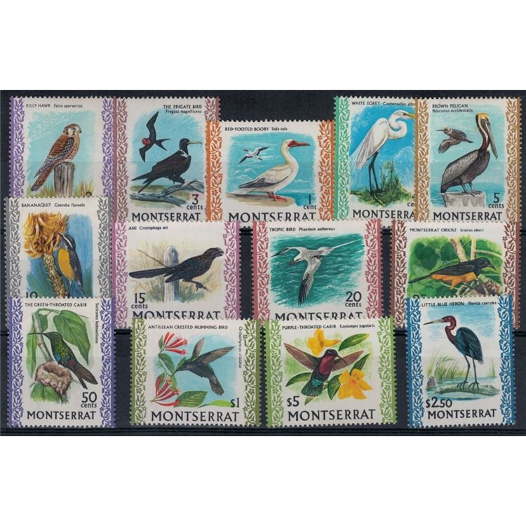 MONTSERRAT 1970 Fauna, birds 13v MNH**
