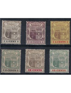 MAURITIUS 1900-02 Stemmi 6v MNH**