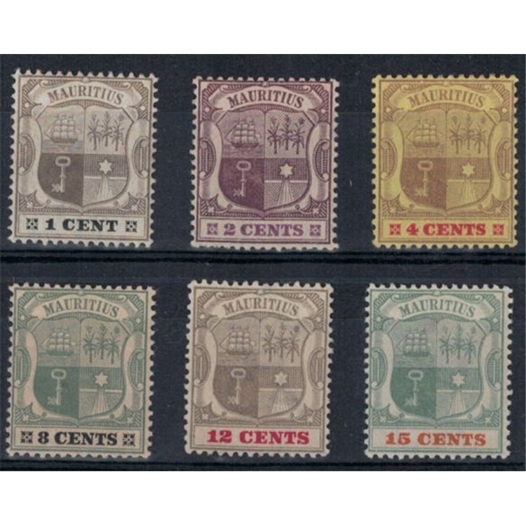 MAURITIUS 1900-02 Stemmi 6v MNH**