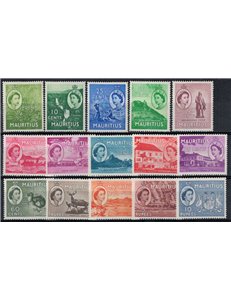 MAURITIUS 1953/54 Ordinary series - Definitives 15 v MH*
