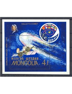 MONGOLIA 1986 Halley's Comet 1 s/s MNH**