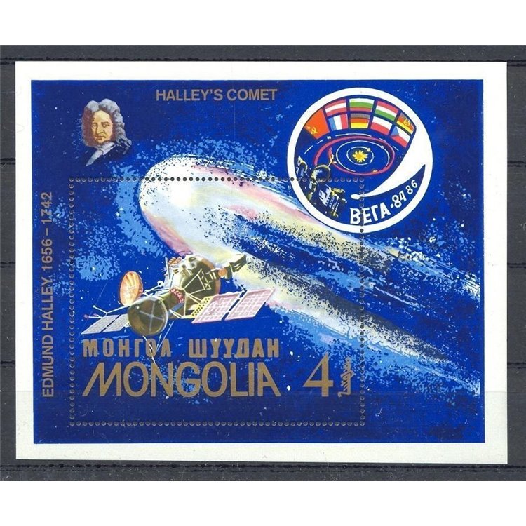 MONGOLIA 1986 Halley's Comet 1 s/s MNH**