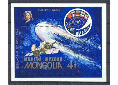 MONGOLIA 1986 Cometa di Halley 1 BF MNH**
