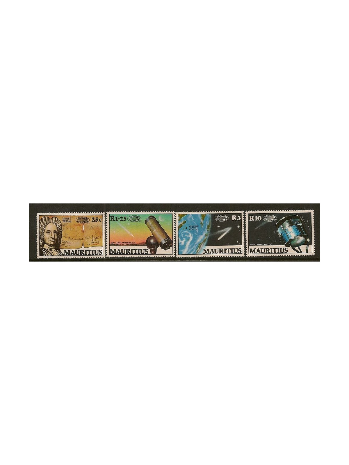 MAURITIUS 1986 Cometa di Halley - Halley's comet 4v MNH**
