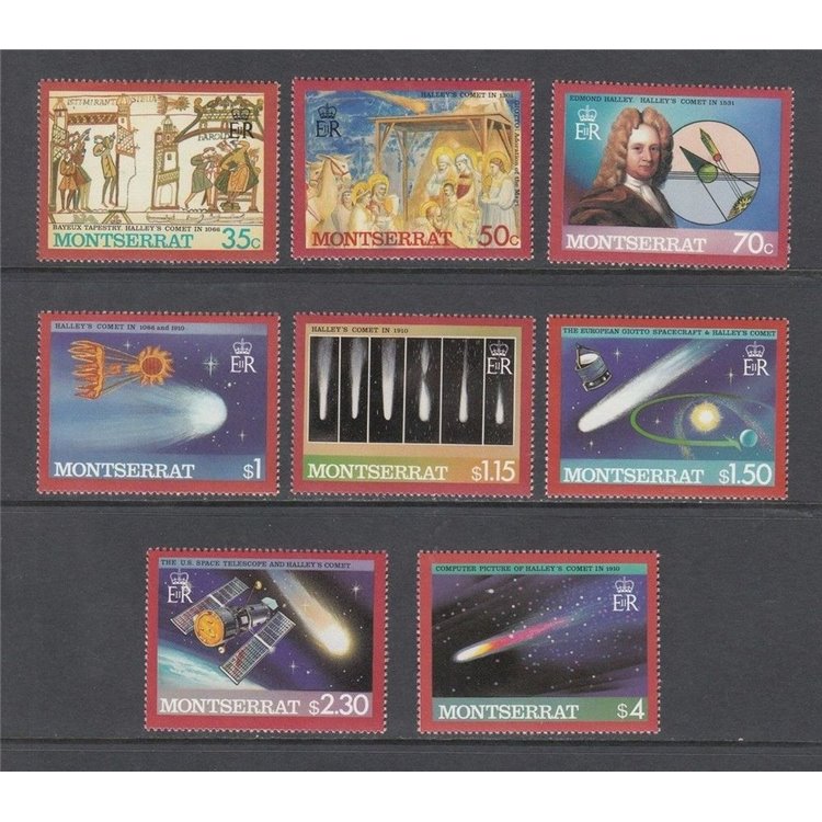 MONTSERRAT 1986 Halley's Comet 8v MNH**