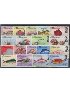 MAURITIUS 1969 Fauna marina - Marine life 18v MNH**