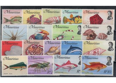 MAURITIUS 1969 Marine fauna - Marine life 18v MNH**