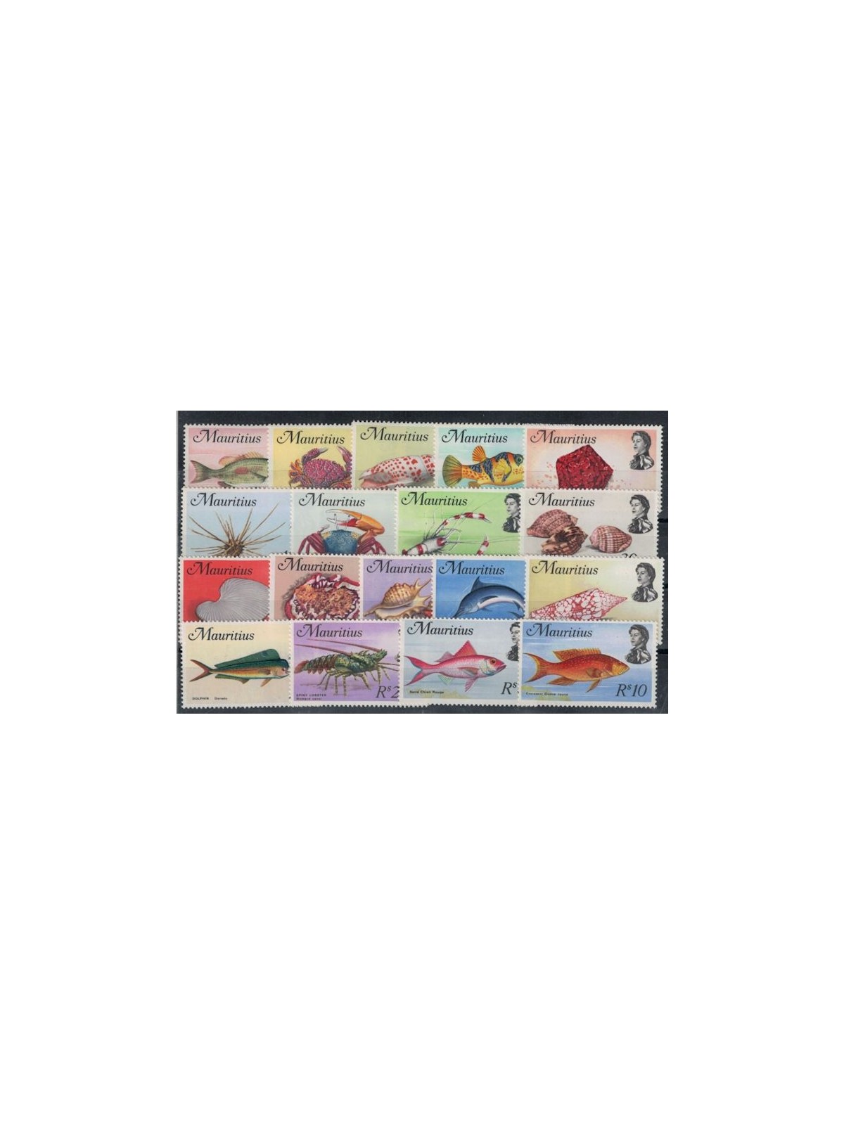 MAURITIUS 1969 Fauna marina - Marine life 18v MNH**