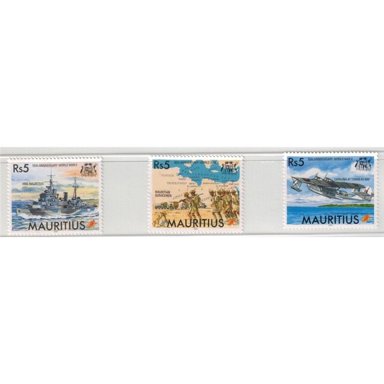 MAURITIUS 1995 End of World War II 3v MNH**