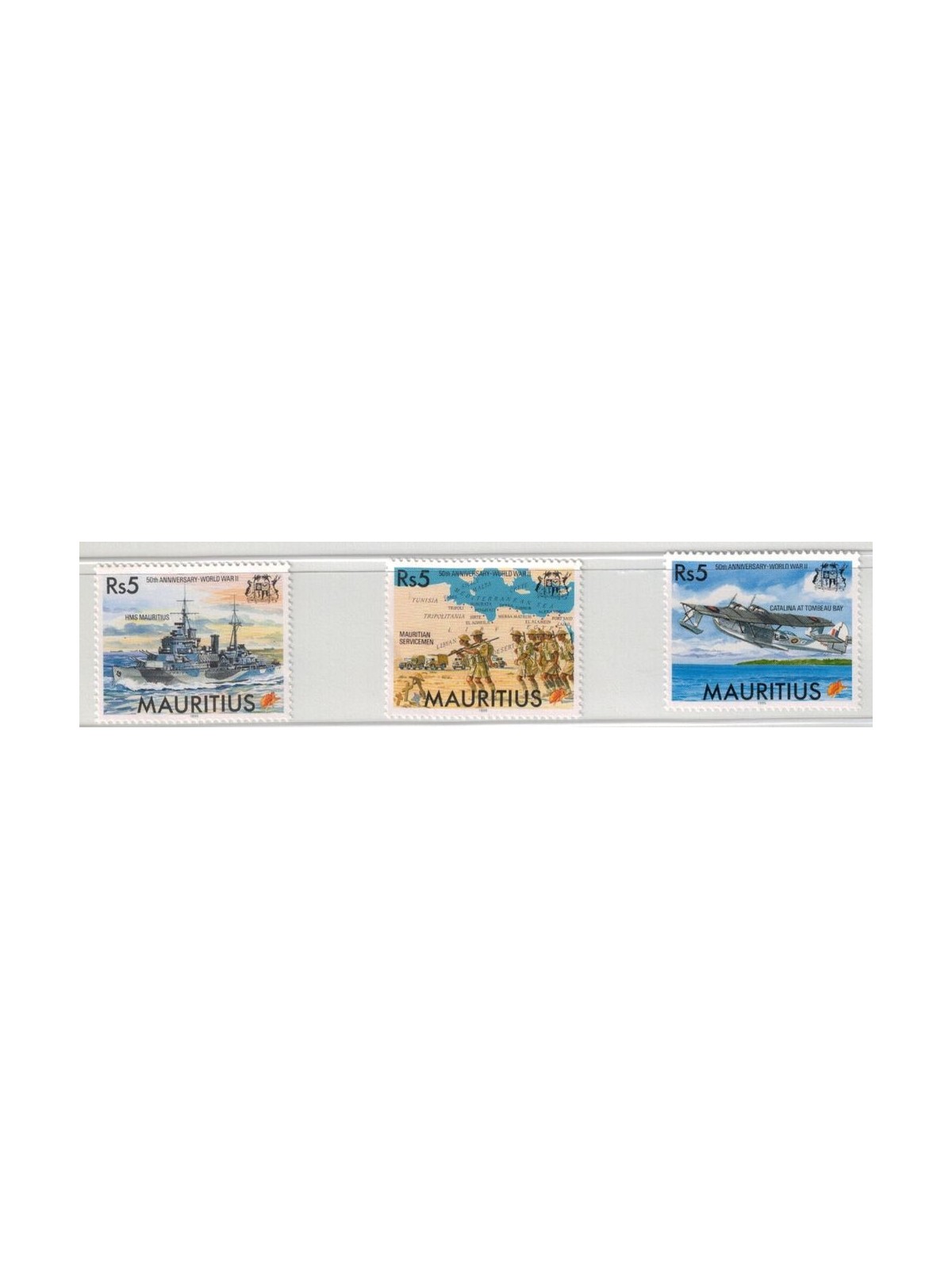 MAURITIUS 1995 Fine della 2ª guerra mondiale 3v MNH**