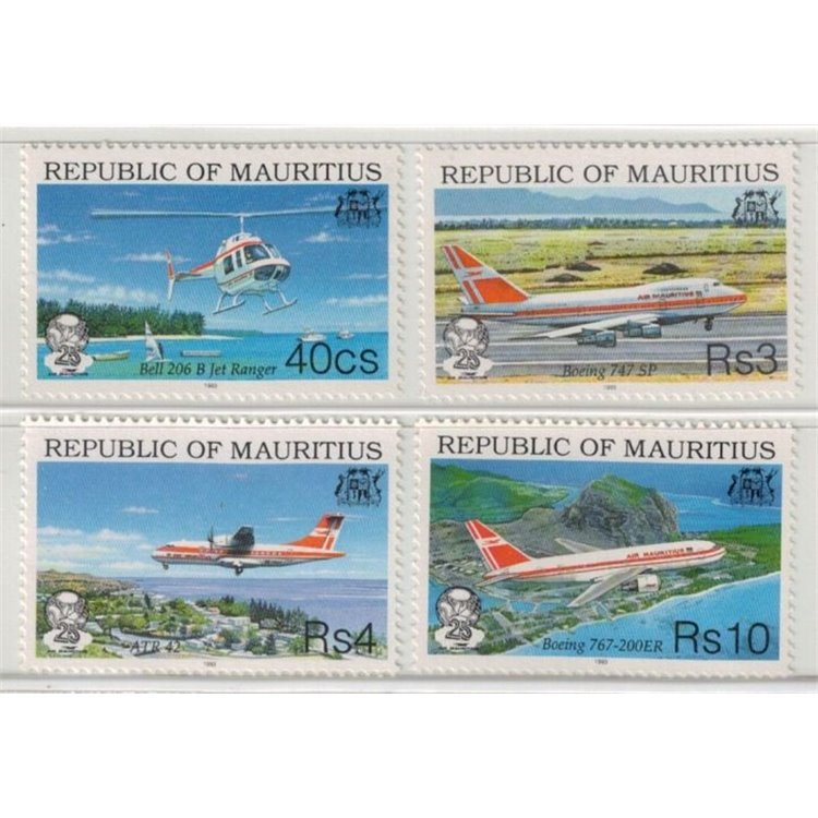 MAURITIUS 1993 Anniversary Air Mauritius 4v MNH**