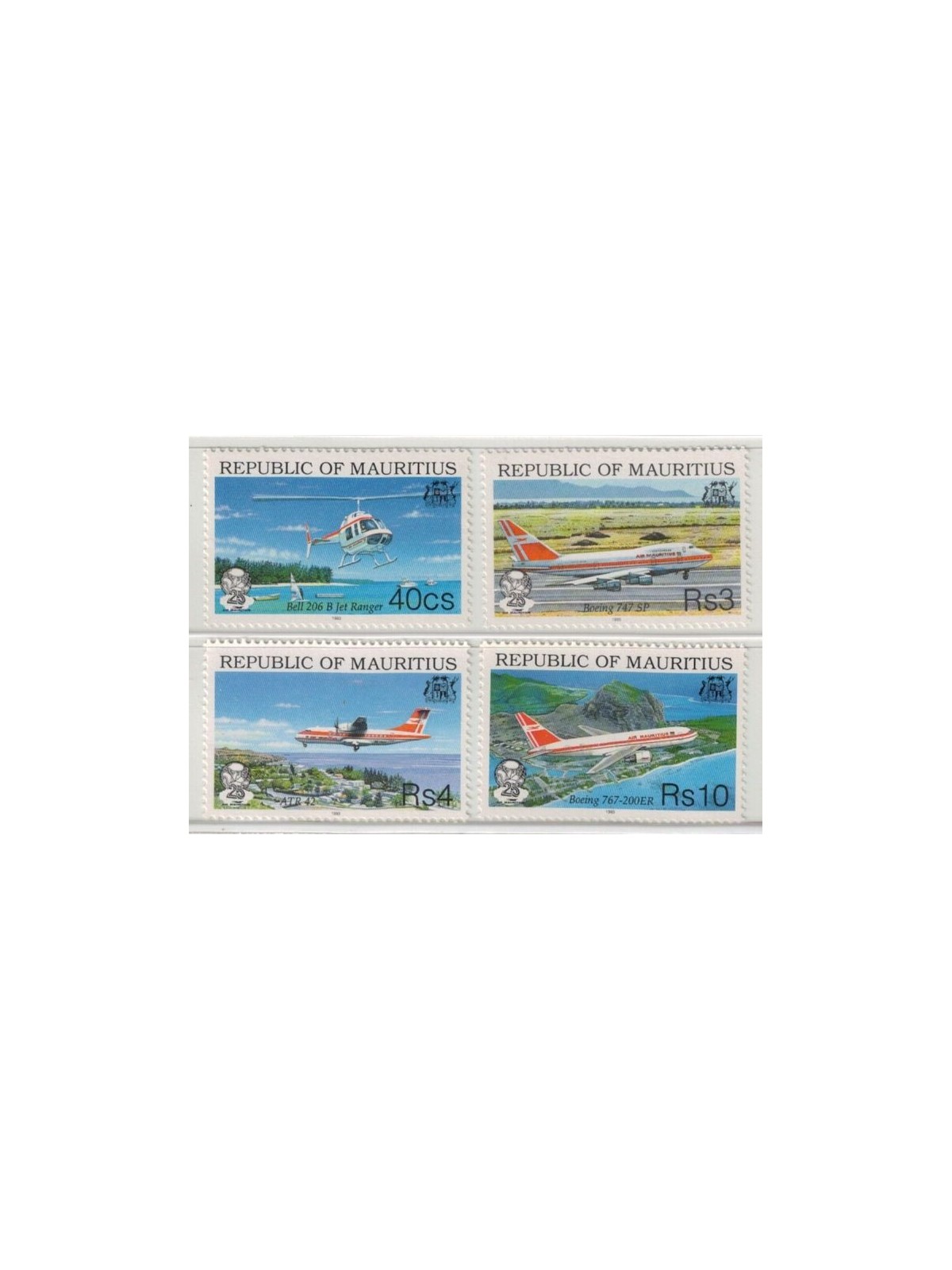 MAURITIUS 1993 Anniversary Air Mauritius 4v MNH**