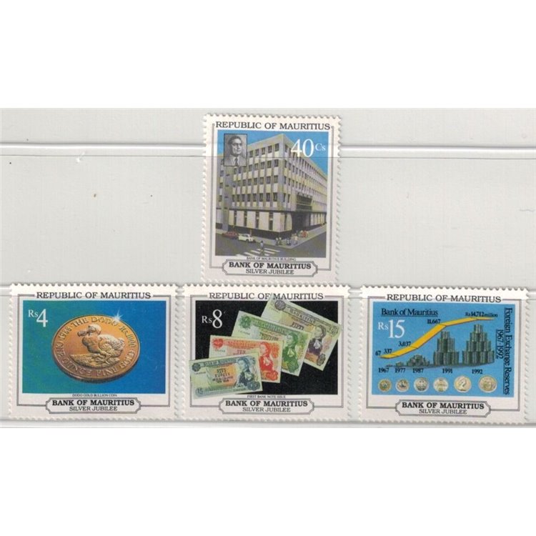 MAURITIUS 1992 Banca di Mauritius 4v MNH**