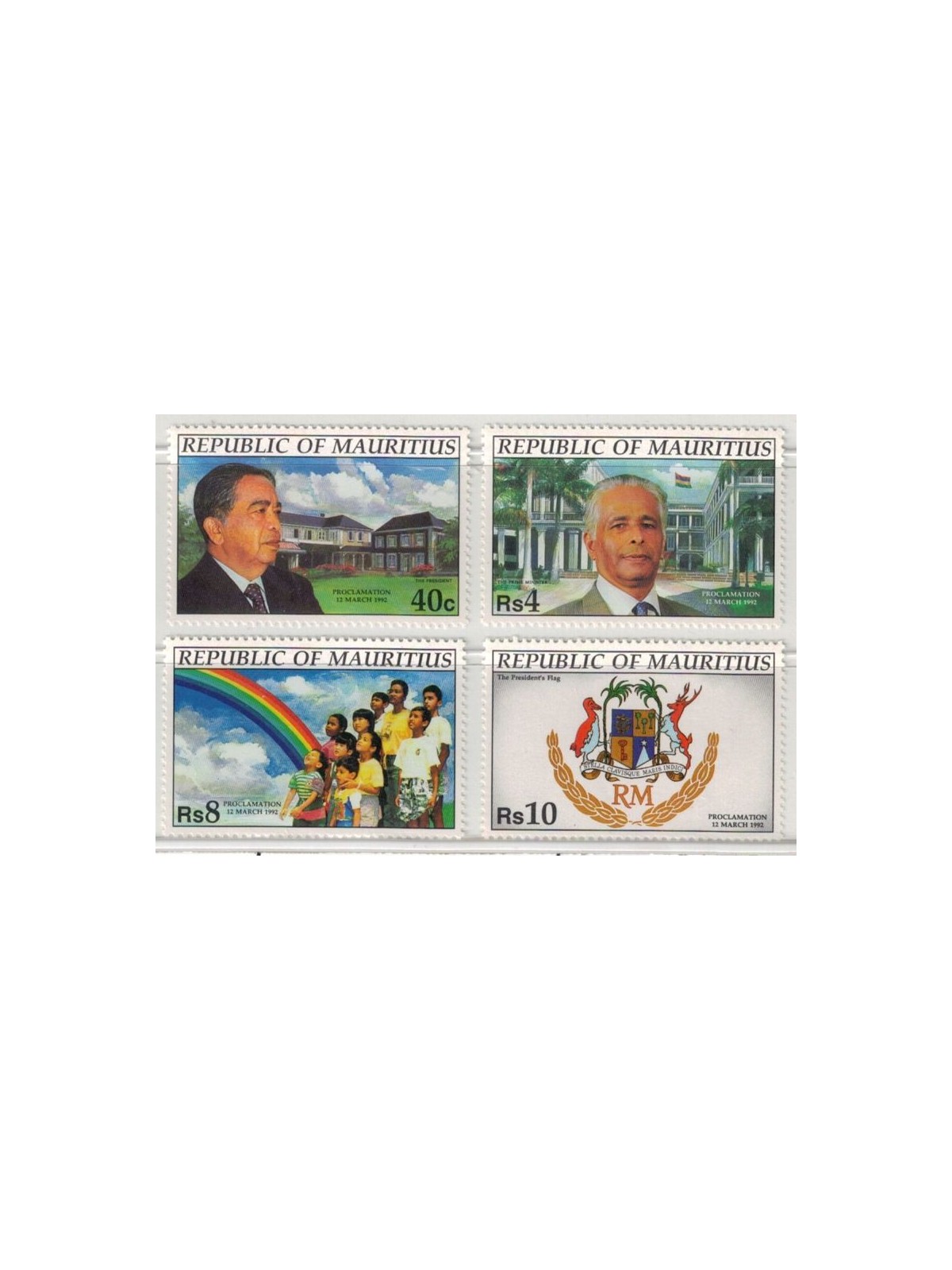 MAURITIUS 1992 Proclamation of the Republic 4v MNH**