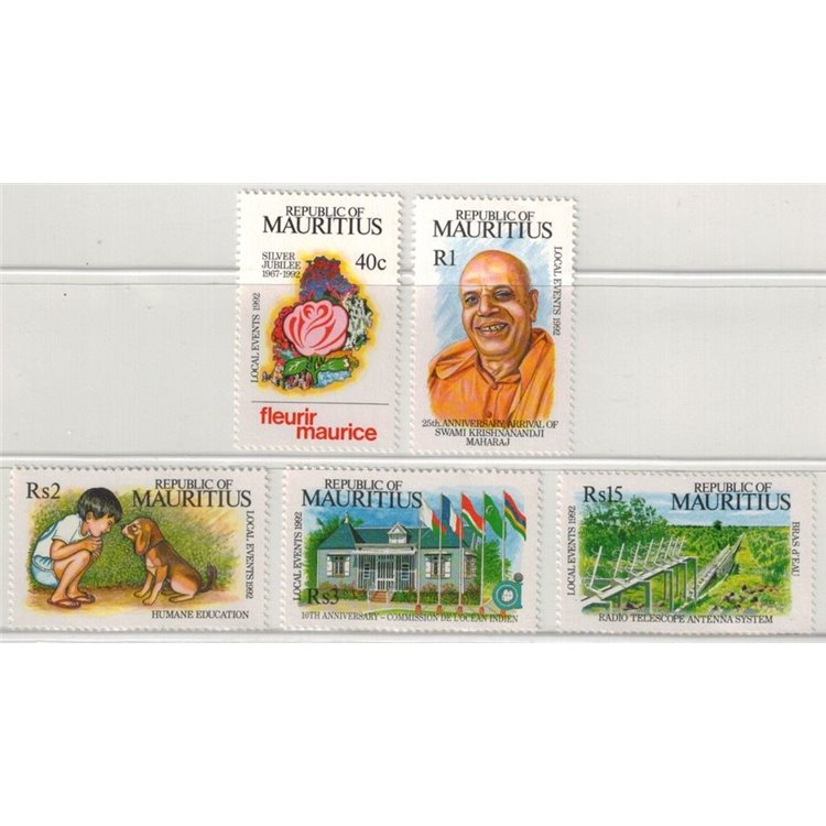 MAURITIUS 1992 Avvenimenti locali 5v MNH**