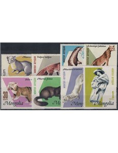 MONGOLIA 1966 Fur Animals 8v MNH**
