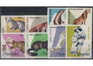 MONGOLIA 1966 Fur Animals 8v MNH**