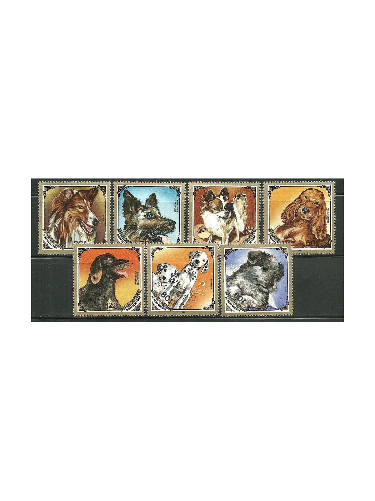 MONGOLIA 1984 Dogs - Dogs 7v MNH**