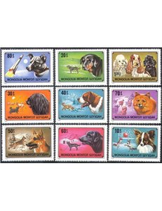 MONGOLIA 1978 Dogs - Dogs 9v MNH**