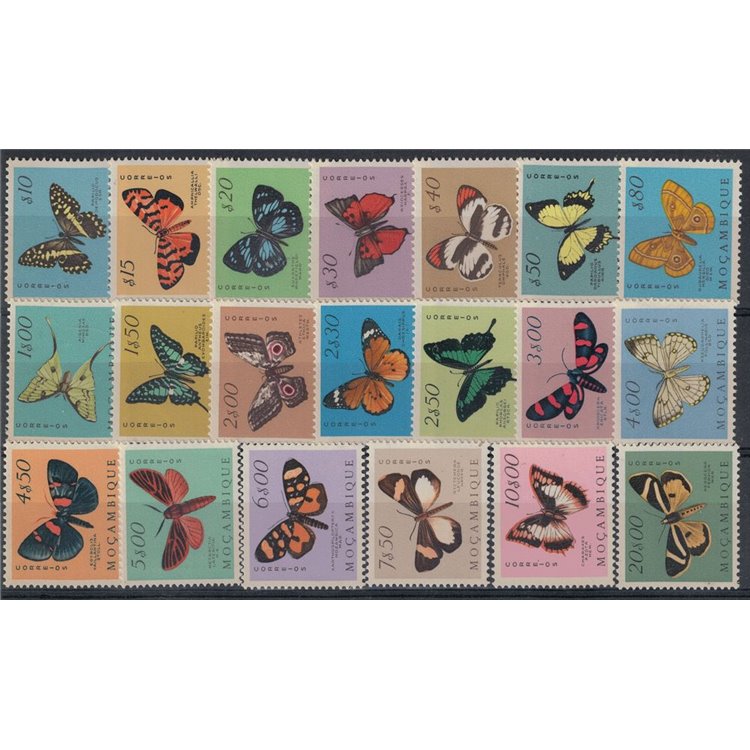 MOZAMBIQUE 1953 Various Butterflies 20v MNH**